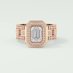 0.75 CT Emerald Cut Moissanite Diamond Men's Wedding Band 13