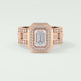 0.75 CT Emerald Cut Moissanite Diamond Men's Wedding Band 13
