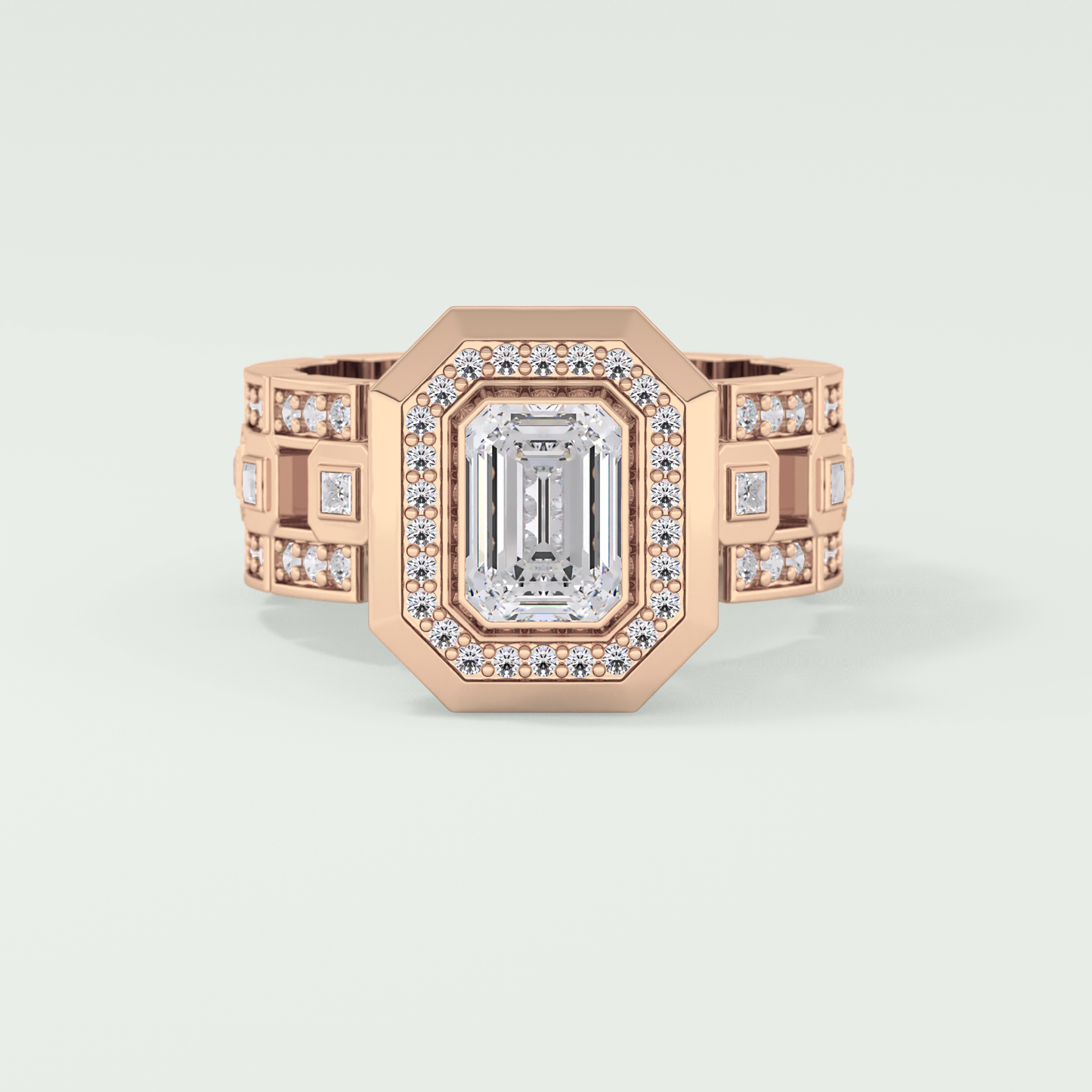 0.75 CT Emerald Cut Moissanite Diamond Men's Wedding Band
