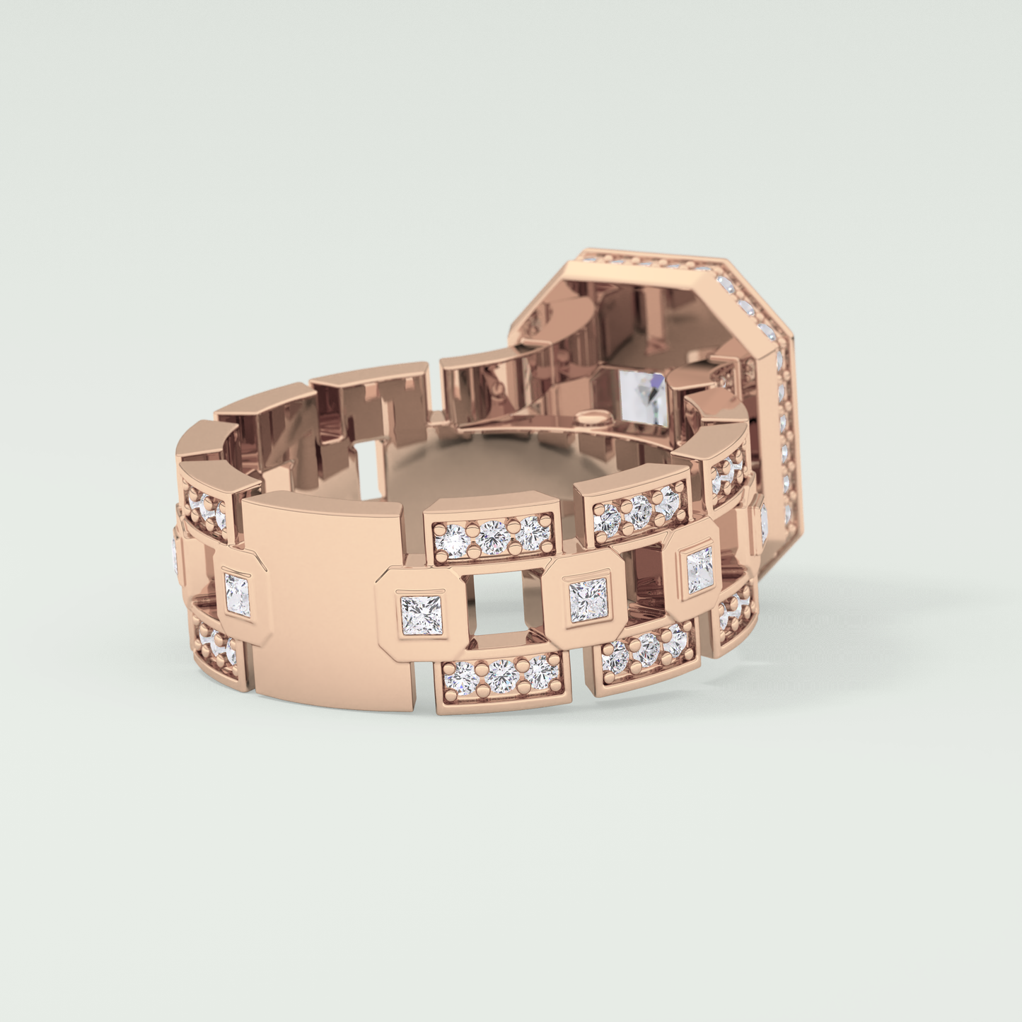 0.75 CT Emerald Cut Moissanite Diamond Men's Wedding Band