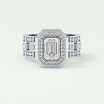0.75 CT Emerald Cut Moissanite Diamond Men's Wedding Band 7
