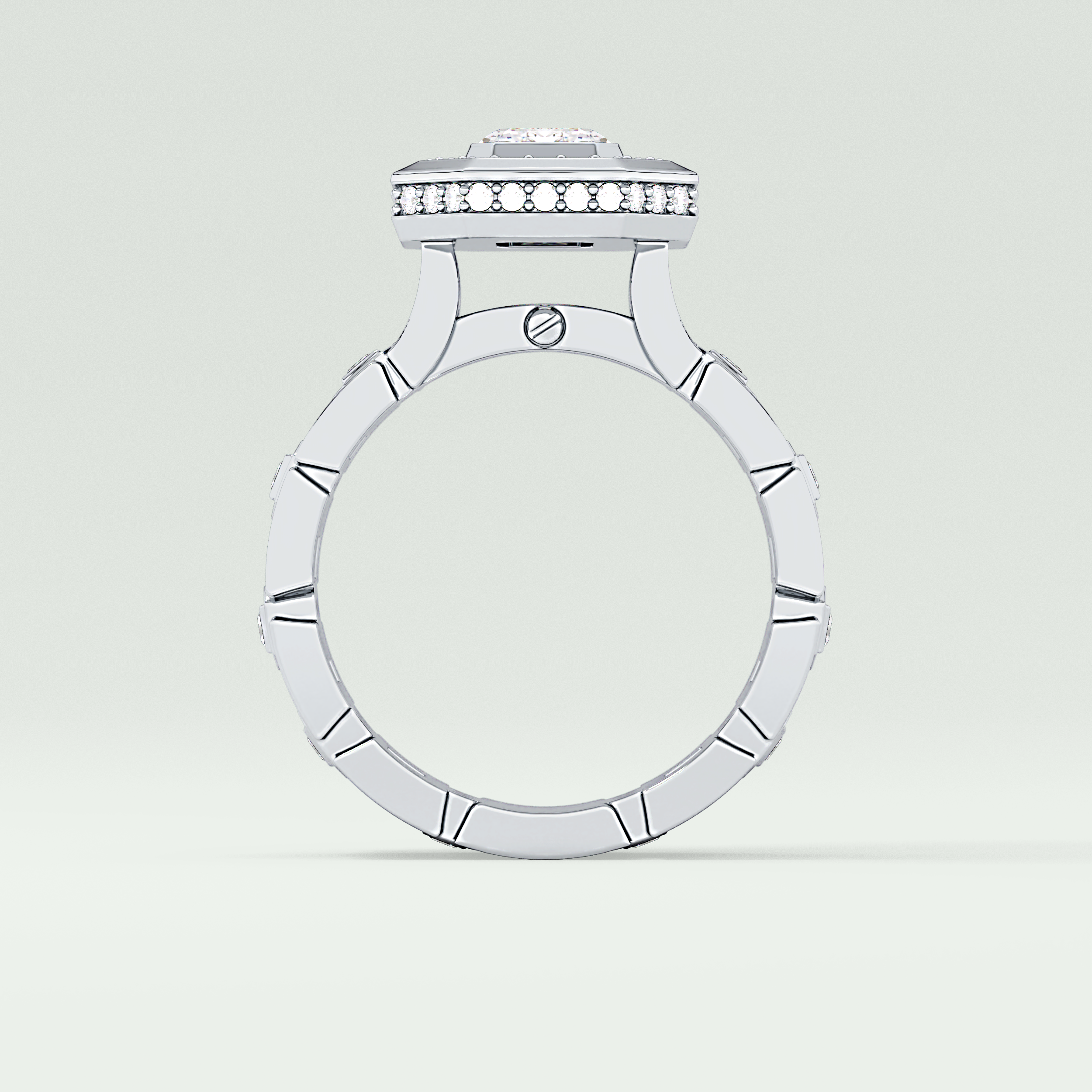 0.75 CT Emerald Cut Moissanite Diamond Men's Wedding Band 11