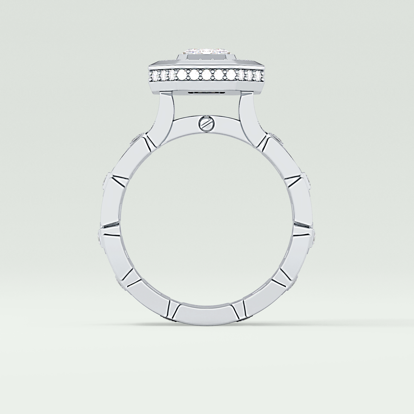 0.75 CT Emerald Cut Moissanite Diamond Men's Wedding Band