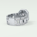 0.75 CT Emerald Cut Moissanite Diamond Men's Wedding Band 9