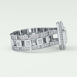 0.75 CT Emerald Cut Moissanite Diamond Men's Wedding Band 10