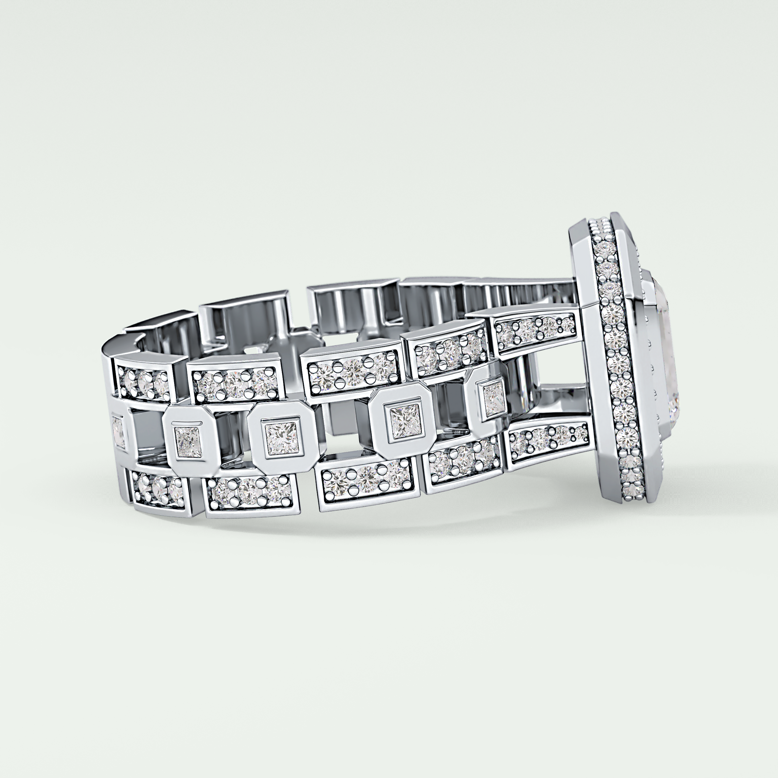 0.75 CT Emerald Cut Moissanite Diamond Men's Wedding Band 10