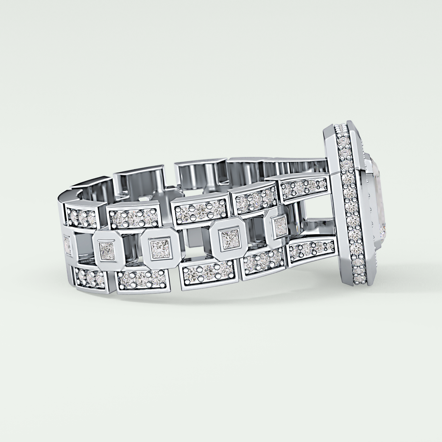 0.75 CT Emerald Cut Moissanite Diamond Men's Wedding Band