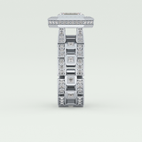0.75 CT Emerald Cut Moissanite Diamond Men's Wedding Band 12