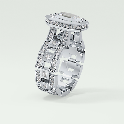 0.75 CT Emerald Cut Moissanite Diamond Men's Wedding Band