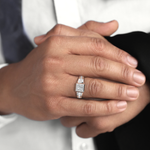 0.45 CT Round Moissanite Diamond Channel Setting Band For Him 22