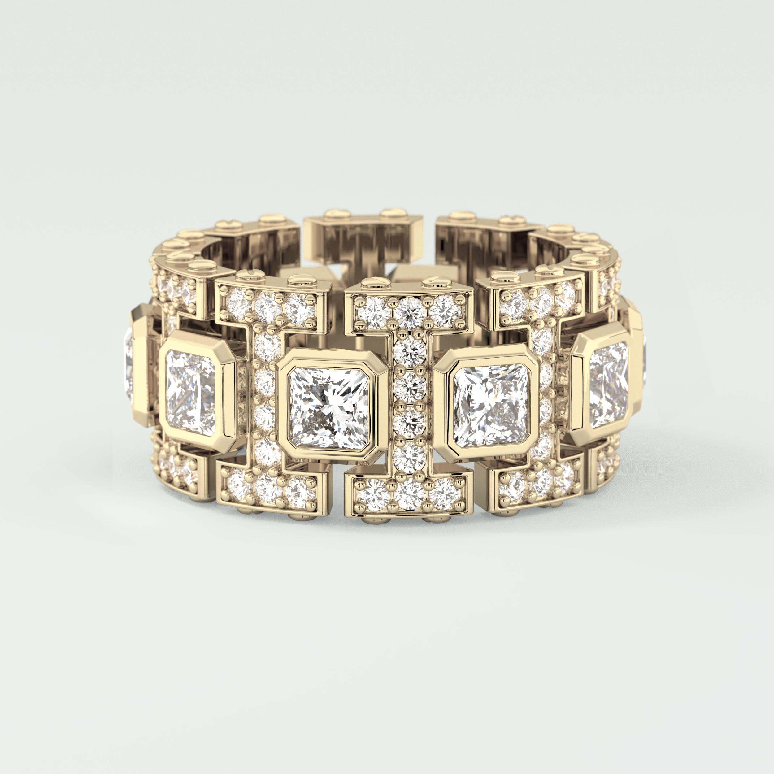 4.70 CT Princess and Round Moissanite Vintage Style Men's Wedding Band 2