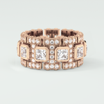 4.70 CT Princess and Round Moissanite Vintage Style Men's Wedding Band 13