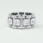 4.70 CT Princess and Round Moissanite Vintage Style Men's Wedding Band 7