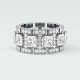4.70 CT Princess and Round Moissanite Vintage Style Men's Wedding Band 7