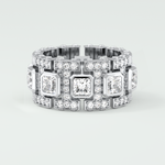 4.70 CT Princess and Round Moissanite Vintage Style Men's Wedding Band 9