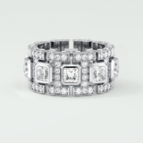 4.70 CT Princess and Round Moissanite Vintage Style Men's Wedding Band 9