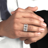 4.70 CT Black Princess Moissanite Diamond Band For Him 23