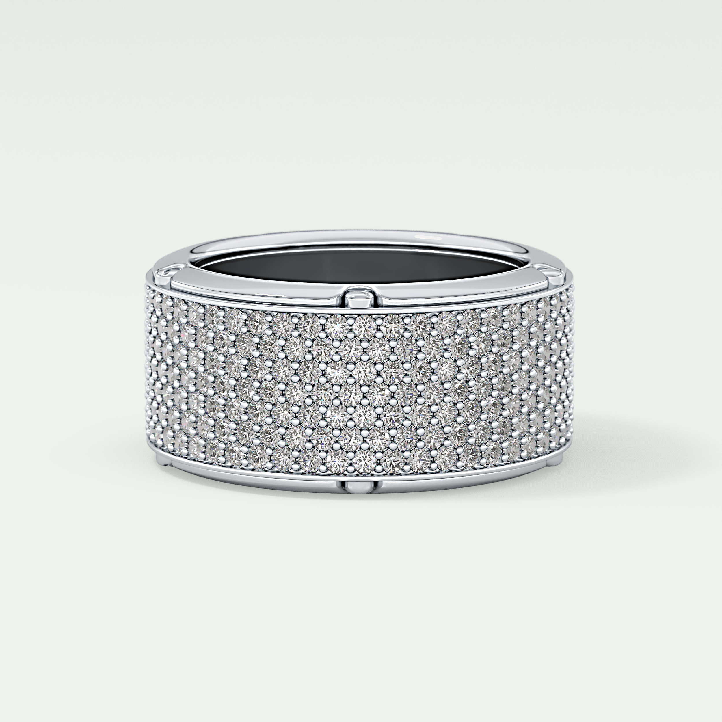 2.40 CT Multi Row Moissanite Diamond Men's Wedding Band 7
