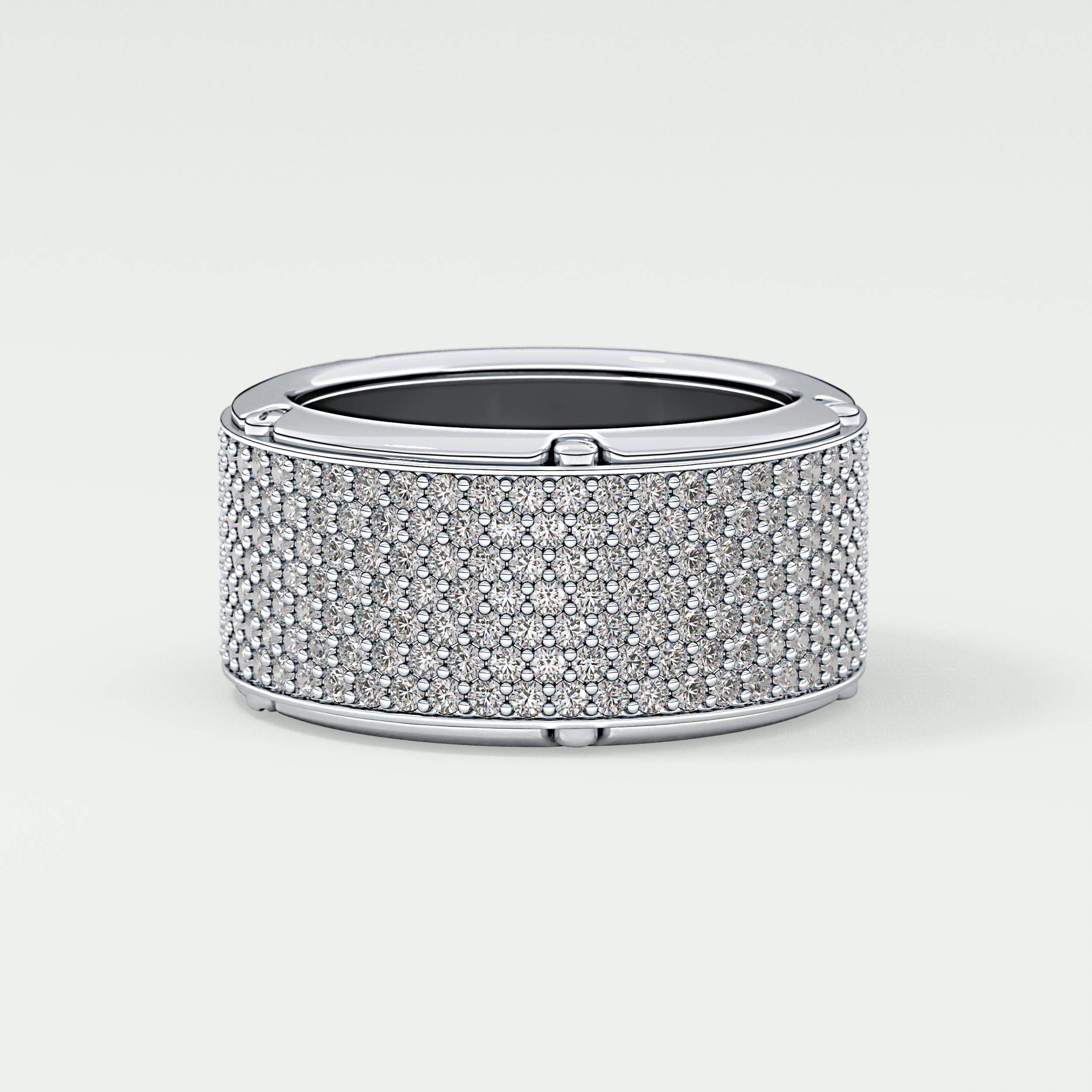 2.40 CT Multi Row Moissanite Diamond Men's Wedding Band 8