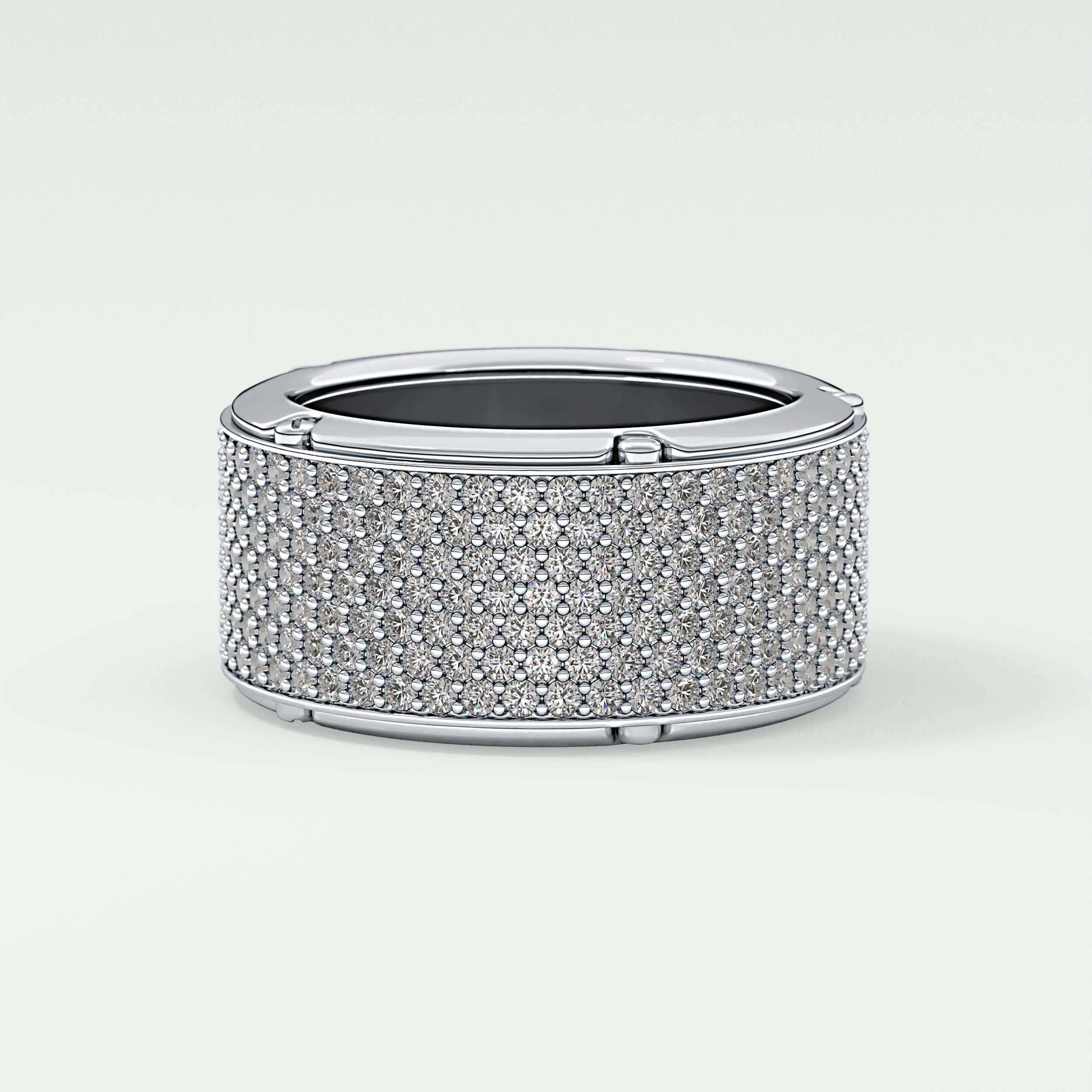 2.40 CT Multi Row Moissanite Diamond Men's Wedding Band 9