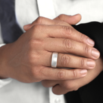 0.70 CT Polished Edged Moissanite Diamond Men's Wedding Band 22