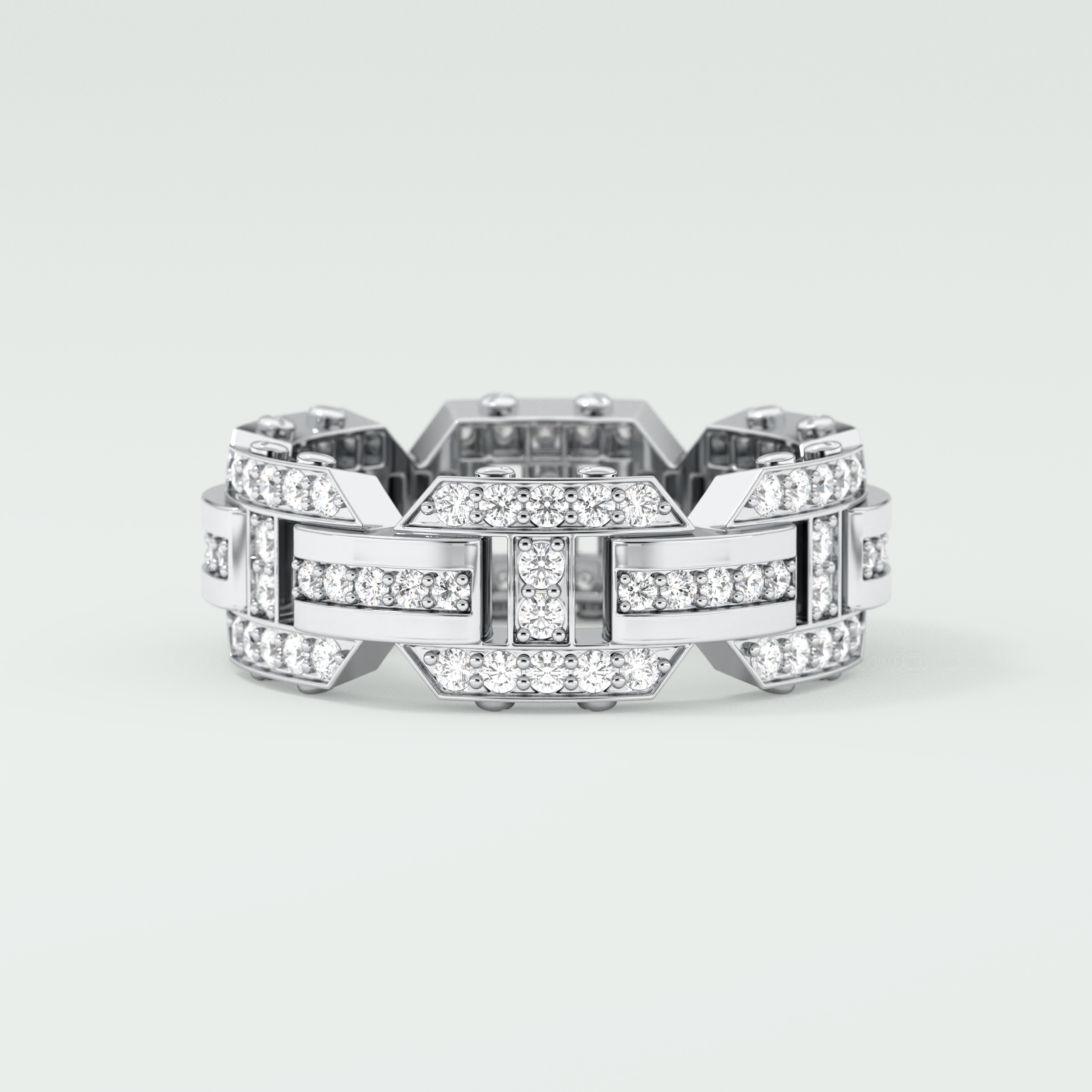 1.0 CT Round Shaped Moissanite Wedding Band For Men 7