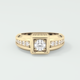 0.45 CT Round Moissanite Diamond Channel Setting Band For Him 1
