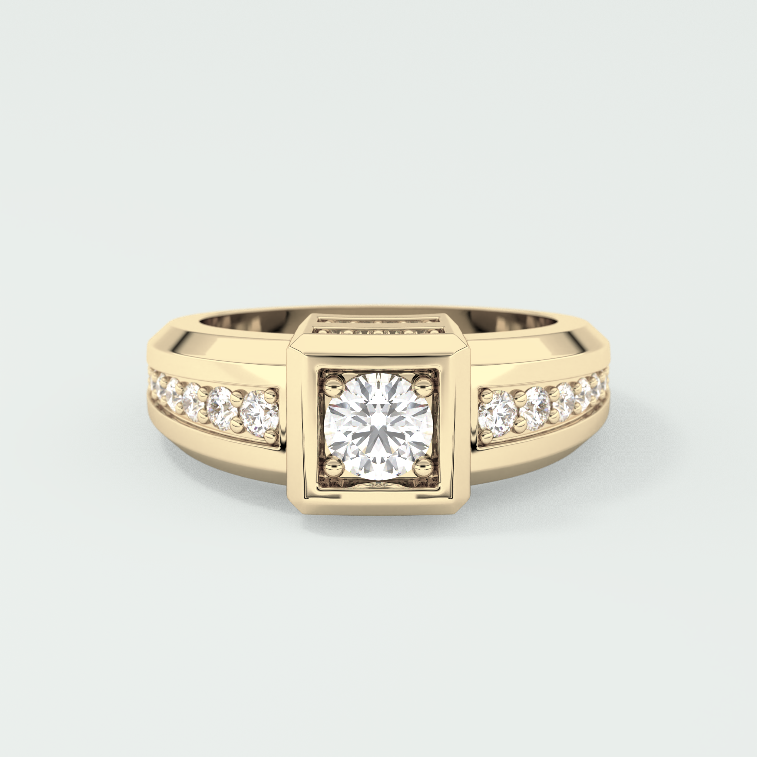 0.45 CT Round Moissanite Diamond Channel Setting Band For Him 1