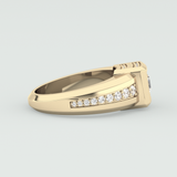 0.45 CT Round Moissanite Diamond Channel Setting Band For Him 3