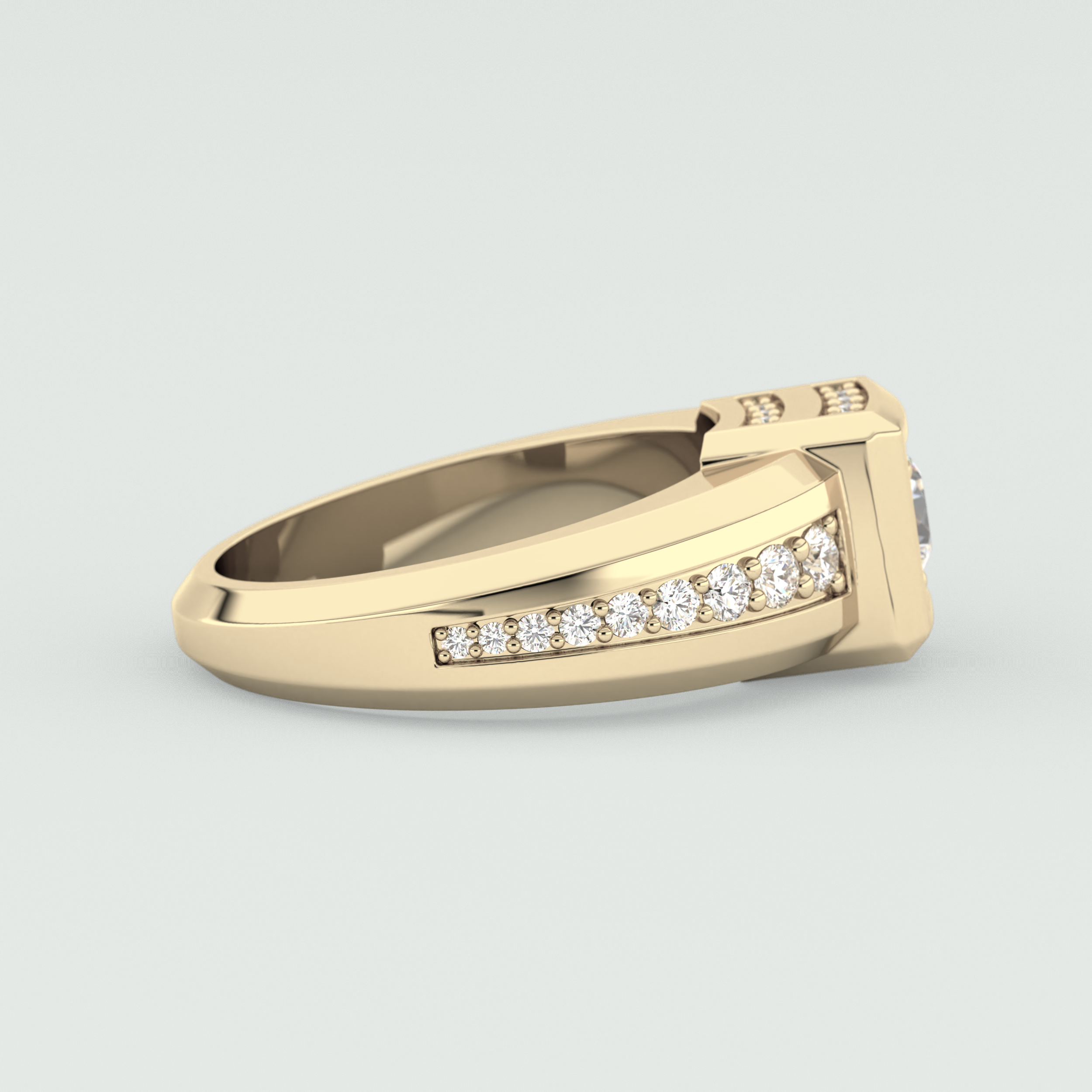 0.45 CT Round Moissanite Diamond Channel Setting Band For Him 3