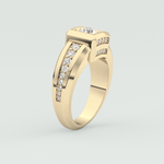 0.45 CT Round Moissanite Diamond Channel Setting Band For Him 4