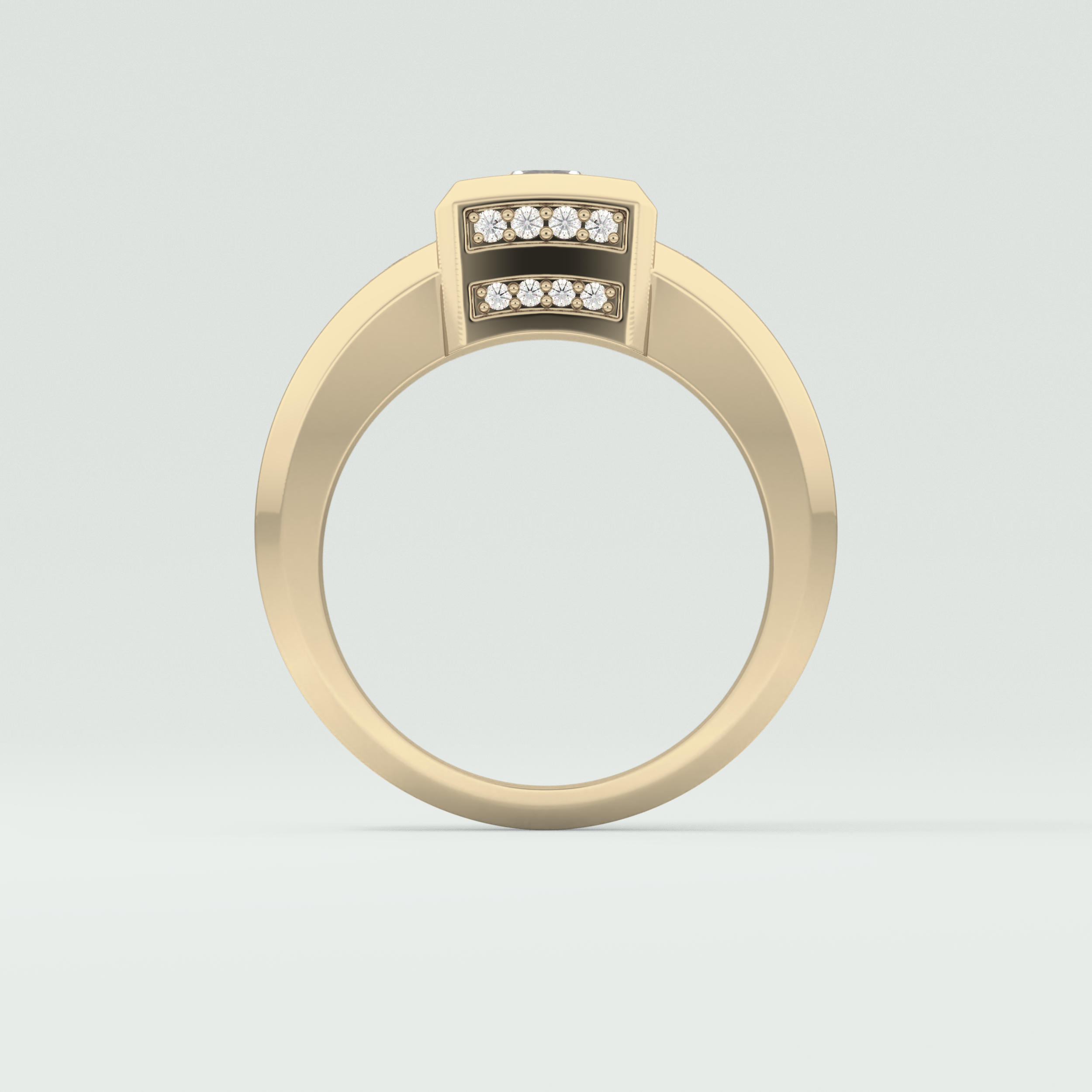 0.45 CT Round Moissanite Diamond Channel Setting Band For Him 5