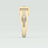 0.45 CT Round Moissanite Diamond Channel Setting Band For Him 6