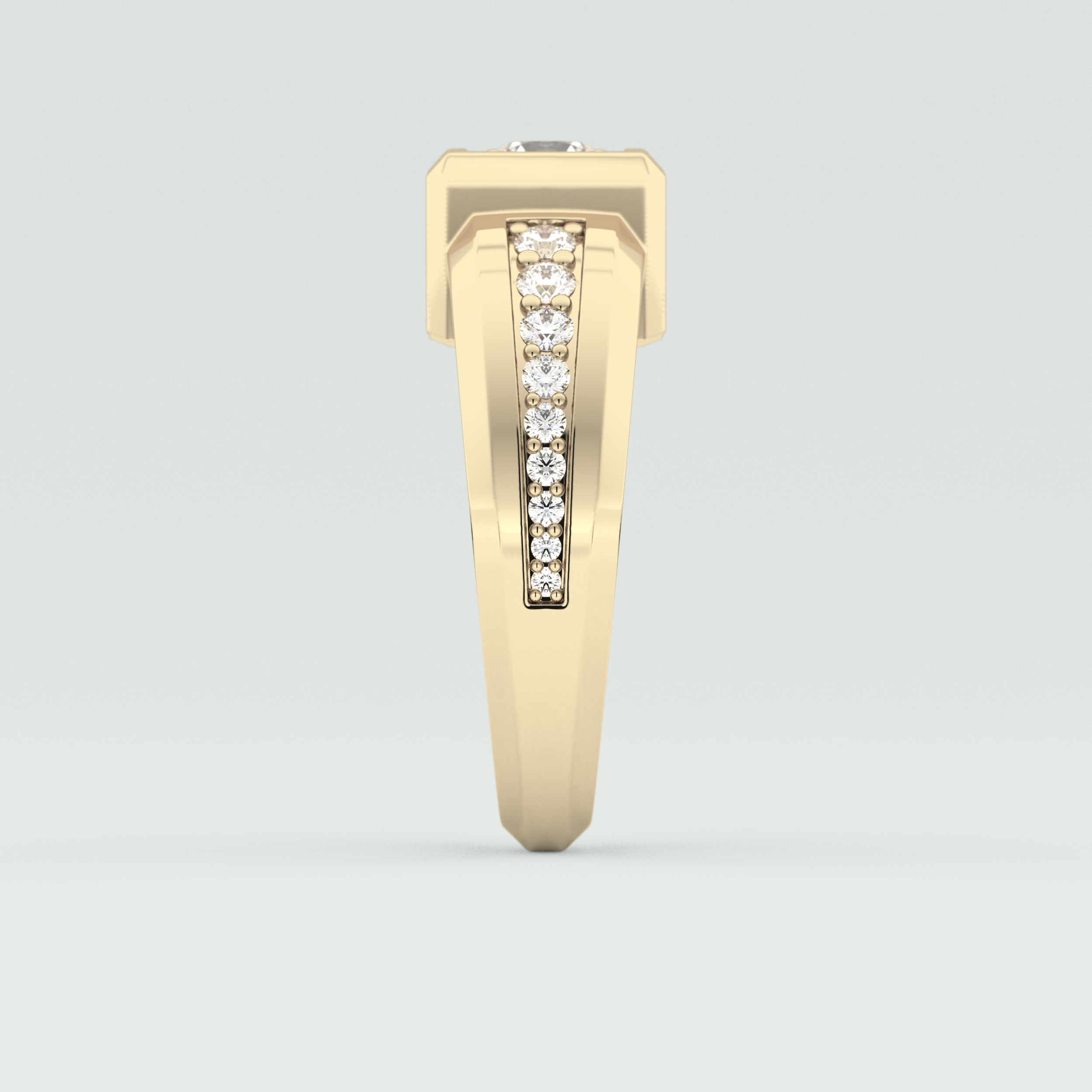 0.45 CT Round Moissanite Diamond Channel Setting Band For Him 6
