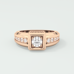 0.45 CT Round Moissanite Diamond Channel Setting Band For Him 13