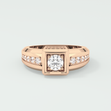 0.45 CT Round Moissanite Diamond Channel Setting Band For Him 13