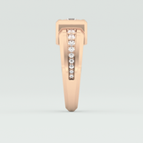 0.45 CT Round Moissanite Diamond Channel Setting Band For Him 17