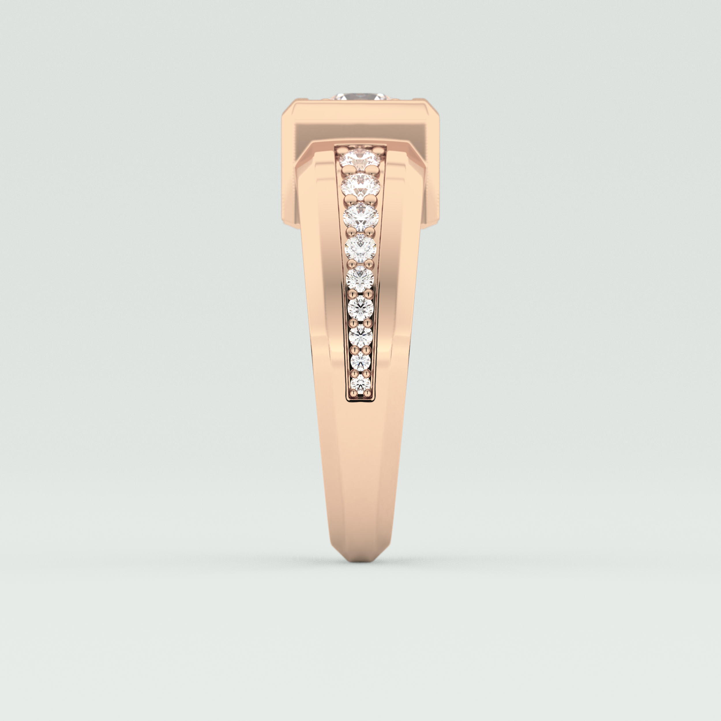 0.45 CT Round Moissanite Diamond Channel Setting Band For Him 17