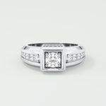 0.45 CT Round Moissanite Diamond Channel Setting Band For Him 7