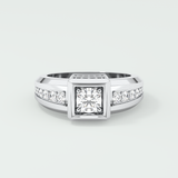 0.45 CT Round Moissanite Diamond Channel Setting Band For Him 7