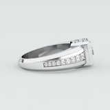 0.45 CT Round Moissanite Diamond Channel Setting Band For Him 9