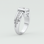 0.45 CT Round Moissanite Diamond Channel Setting Band For Him 10
