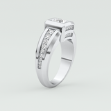 0.45 CT Round Moissanite Diamond Channel Setting Band For Him 10