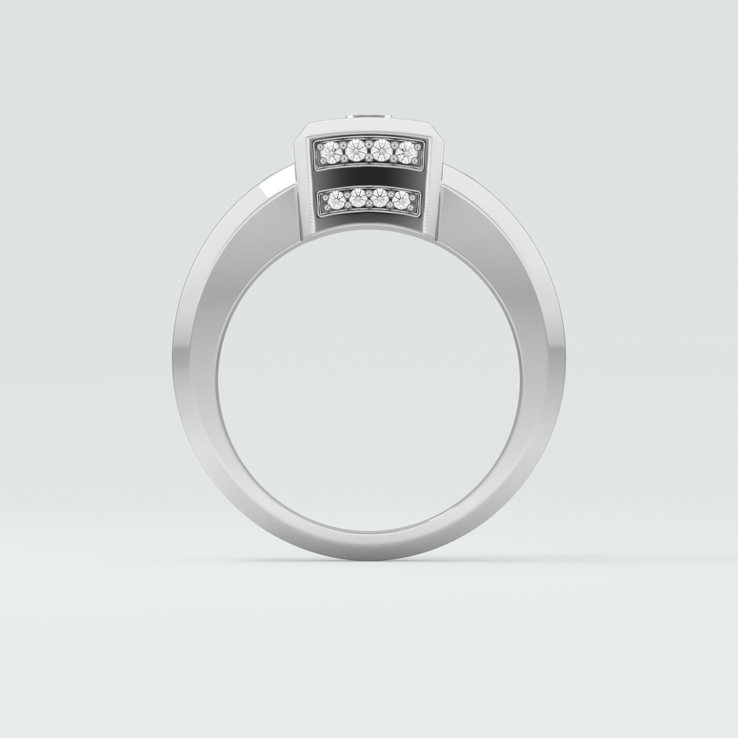 0.45 CT Round Moissanite Diamond Channel Setting Band For Him 11