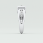 0.45 CT Round Moissanite Diamond Channel Setting Band For Him 12