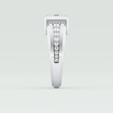 0.45 CT Round Moissanite Diamond Channel Setting Band For Him 12