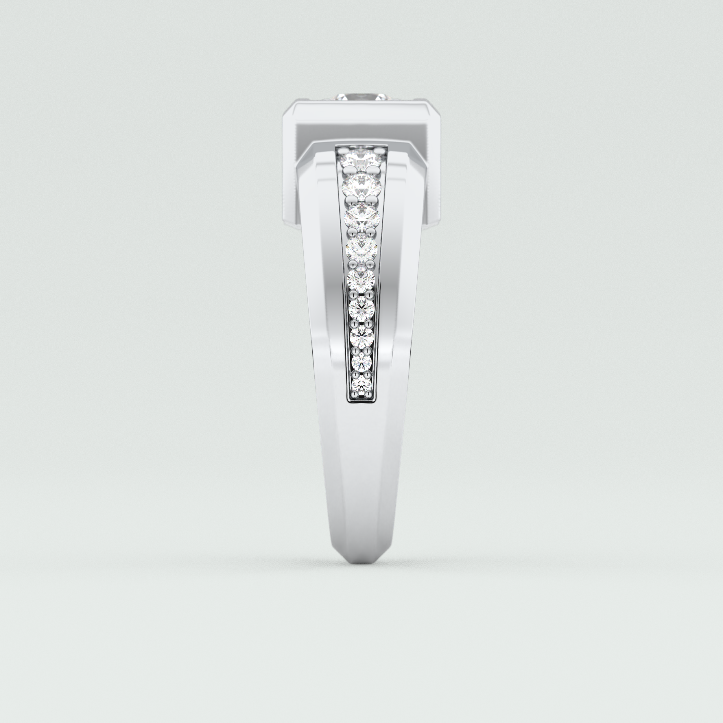 0.45 CT Round Moissanite Diamond Channel Setting Band For Him 12