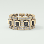 4.70 CT Black Princess Moissanite Diamond Band For Him 1