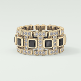 4.70 CT Black Princess Moissanite Diamond Band For Him 1
