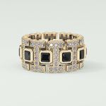 4.70 CT Black Princess Moissanite Diamond Band For Him 2